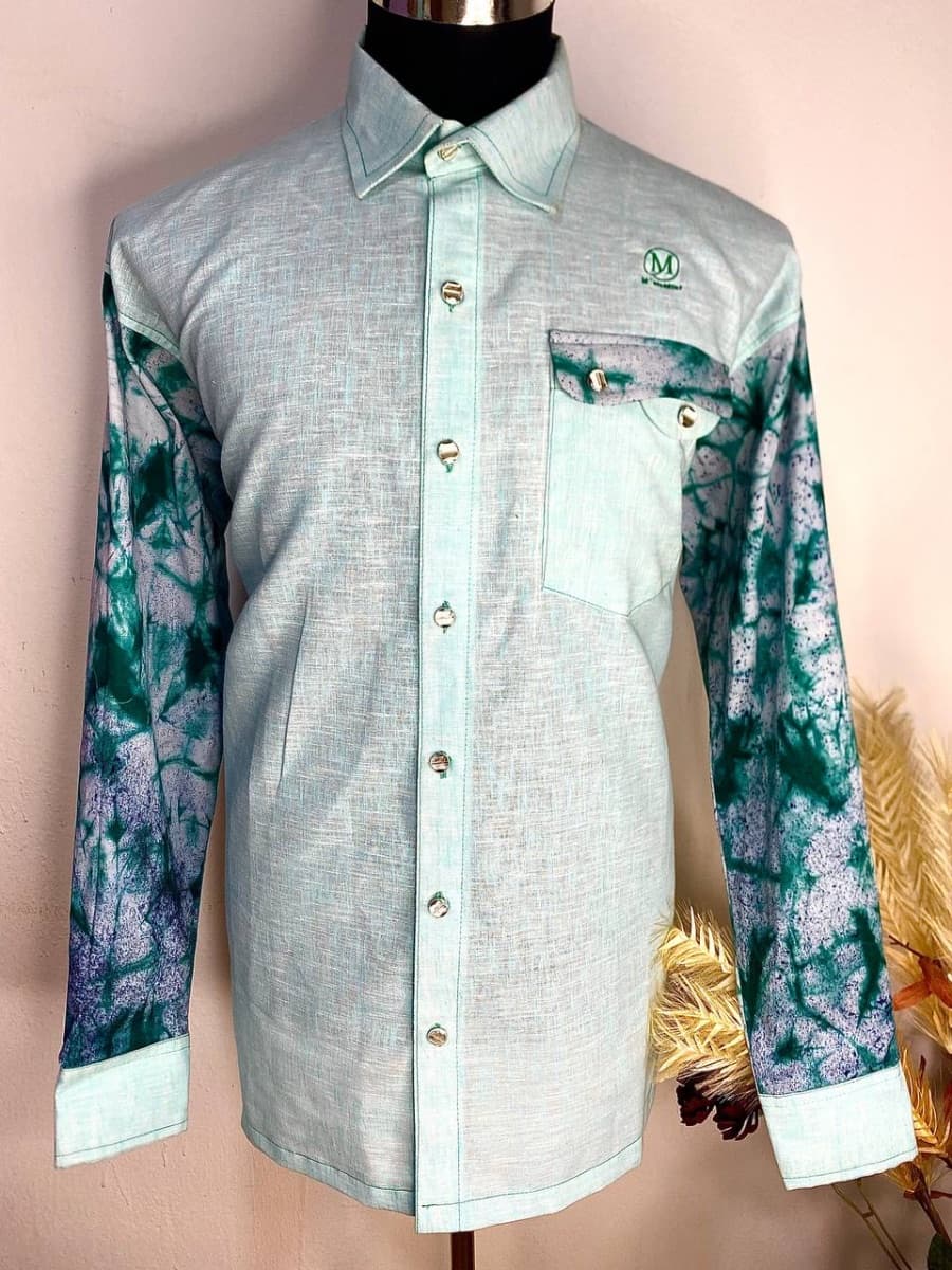 Chemise manches longues en lin et koko dunda